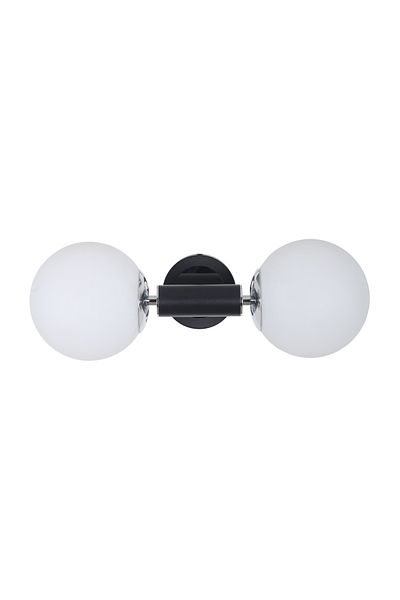 MŞ Aydınlatma Hector Black Chrome 2 White Glass Sconce