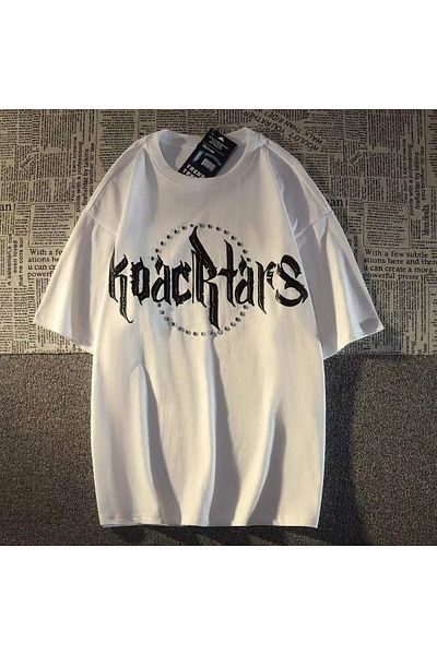 Gofeel Λευκό μπλουζάκι με στάμπα Koacrtars Oversize