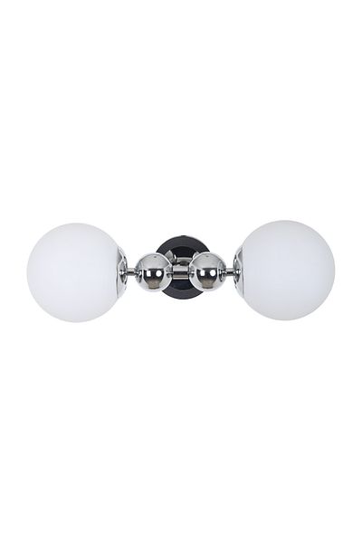 MŞ Aydınlatma Marble Black Chrome 2 White Glass Sconce