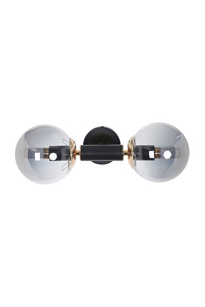 MŞ Aydınlatma Hector Black Gold 2 Smoked Glass Sconce
