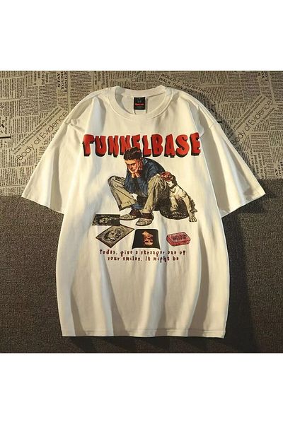 Gofeel Μπλουζάκι με στάμπα White Tunnelbase Oversize