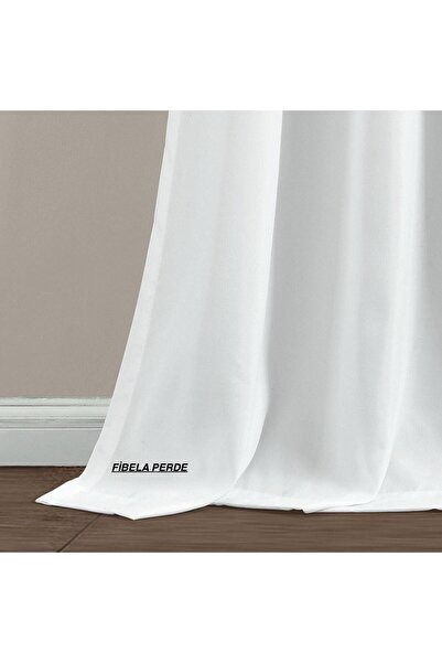 FİBELA PERDE Κουρτίνα αντηλιακής προστασίας από σατέν, πρώτης ποιότητας, λευκού χρώματος (χωρίς πιέτες) Κουρτίνα Fibela