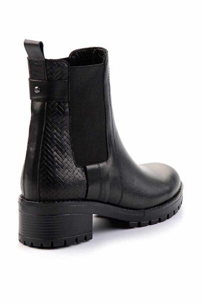 Bambi Black Genuine Leather Women's Boots & Bootie K02531207203