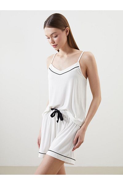 LC Waikiki New Season V-Neck Strap Women's Sort Pajama Set - S5I609Z8