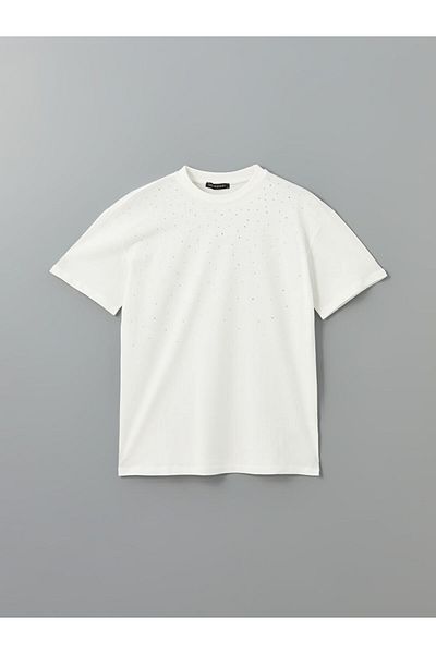 LC Waikiki Νέα Σεζόν Κοντομάνικο Τ-shirt με Κρύσταλλα - S5LY29Z8