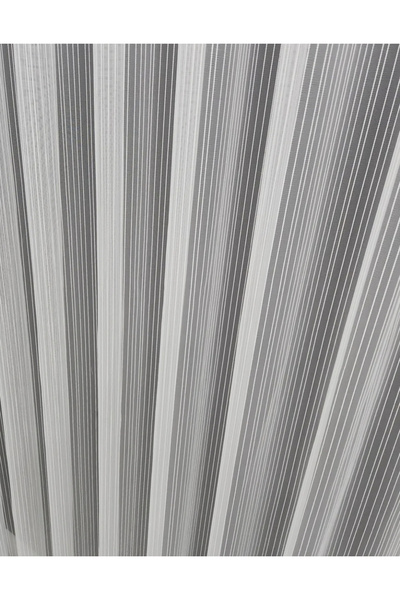 FİBELA PERDE Modern White with Stripes 1/3 Pleated Tulle Curtain Ironing Will Not Wrinkle, Skirt with Lead (Closer Pleated) Fibela