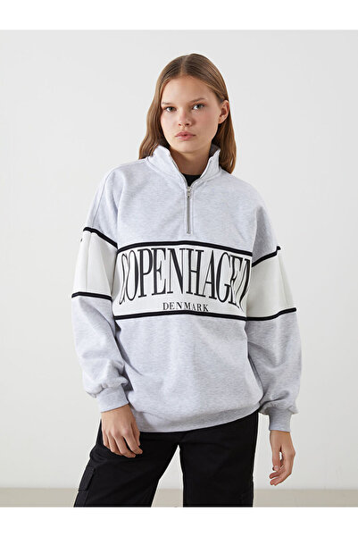 LC Waikiki Uzg Store's Straight Roba Collar Copenhagen Printed Loose Fit Wome...