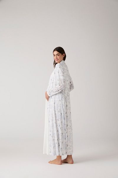 Lohussa Set cămașă de noapte pentru maternitate, din bumbac, cu model albastru, cu design special