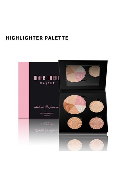 Make Queen Makeup 4 Color Highlighter Palette by Make Queen Makeup