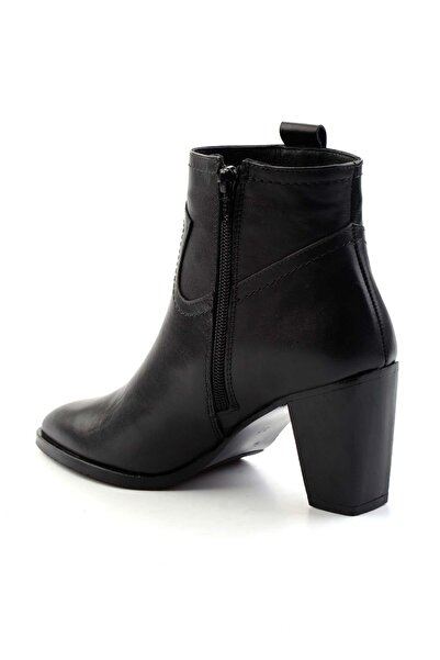 Bambi Siyah Hakiki Deri Kadın Bot & Bootie K02750949903