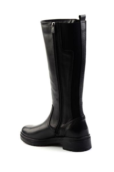 Bambi Siyah Hakiki Deri Kadın Bot & Bootie K03724721003