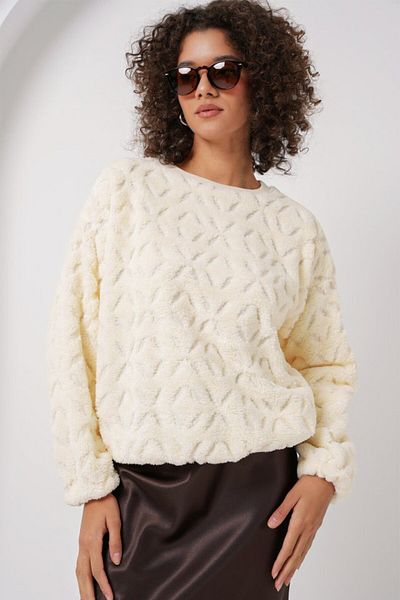 modaserdem 55445 plush sweater - ecru