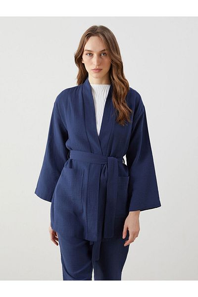 LC Waikiki Lcw Shawl Collar Oversize Muslin Women's Kimono Fast Fashion