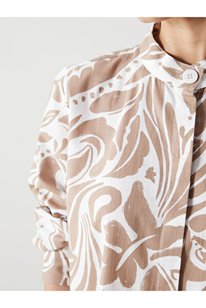 LC Waikiki LCWAIKIKI Κλασικό γυναικείο πουκάμισο με στάμπα γιακά