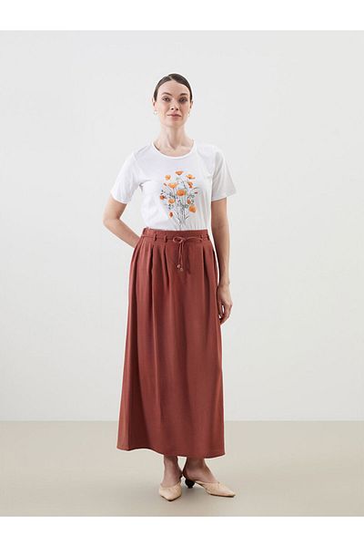 LC Waikiki New Season Linen Look Skirt with Elastic Waist - S5K169Z8