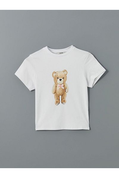 LC Waikiki Tricou de damă XSIDE cu decolteu cu urs cu imprimeu