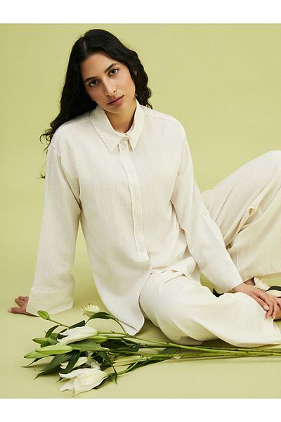 LC Waikiki New Season Plain Linen Mixed Women's Shirt Tunic - S5Le19Z8