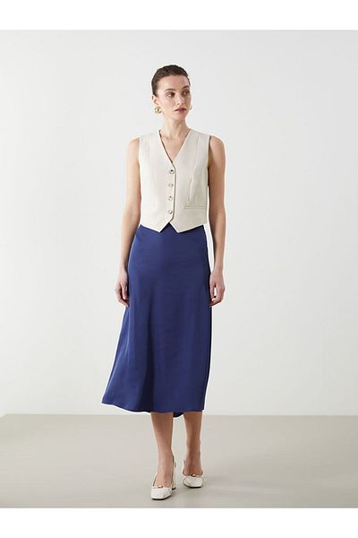 LC Waikiki Lcwaikiki Classic Standard Fit Straight A-Line Satin Women's Skirt