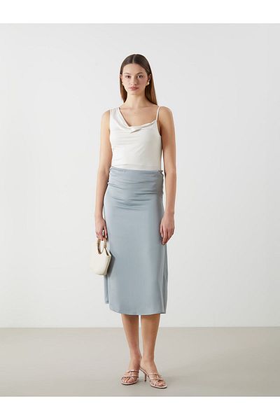 LC Waikiki Lcwaikiki Classic Standard Fit Straight A-Line Satin Women's Skirt