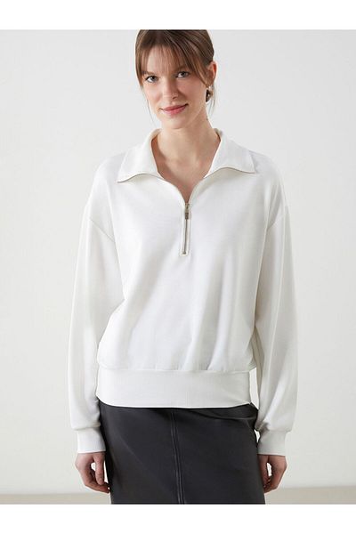 LC Waikiki Γυναικείο φούτερ LCWAIKIKI Classic Stand Collar Oversize