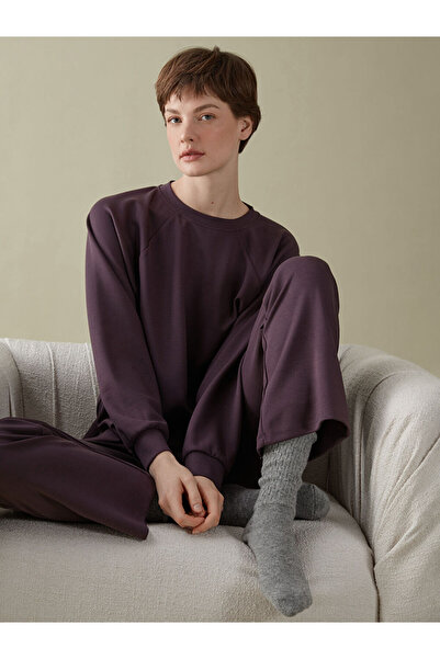 LC Waikiki Plum Crew Neck Oversize Women's Sweatshirt