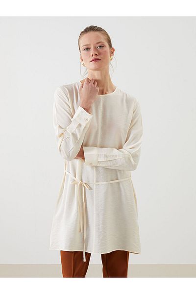 LC Waikiki Lcw Eco Beige Crew Neck Women's Tunic