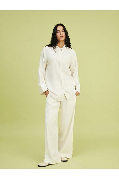 LC Waikiki New Season Plain Linen Mixed Women's Shirt Tunic - S5Le19Z8