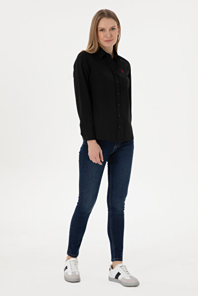 U.S. Polo Assn. Dámská základní košile s dlouhým rukávem v černé barvě 50288851-VR046