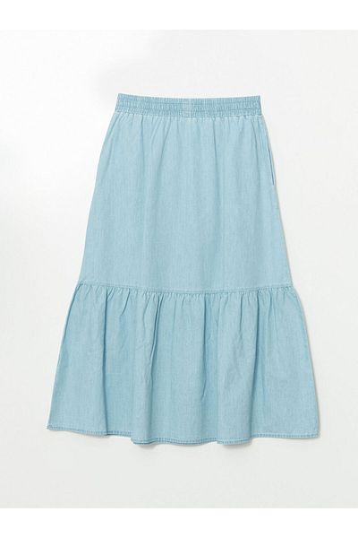 LC Waikiki Fusta de damă din denim cu talie elastică sezon nou - S5I048Z8