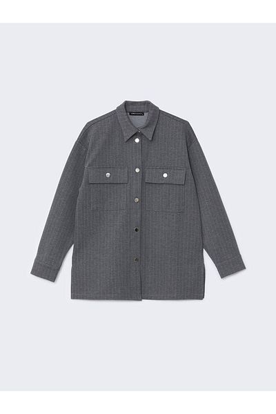 LC Waikiki Γυναικείο πουκάμισο LCW Modest ριγέ Oversize