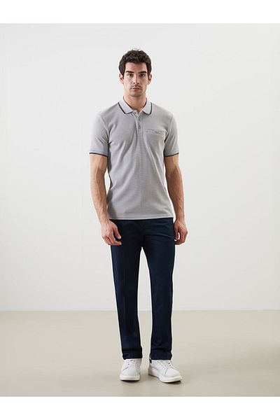 LC Waikiki New Season Polo Neck Short Sleeve Men's Textured T-Shirt - S52872Z8