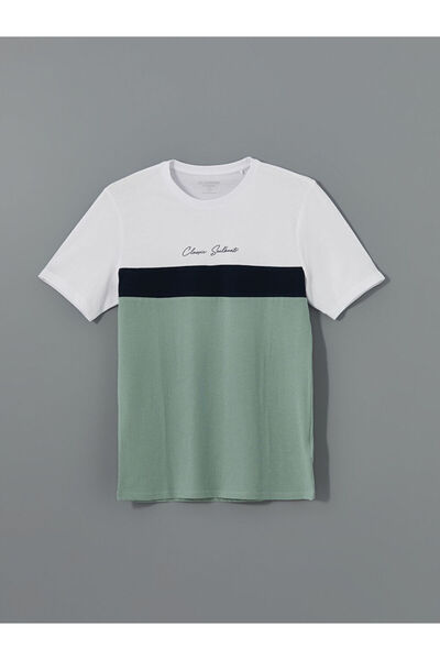 LC Waikiki Quality Parts from Celebi Store |   Crew Neck Short Sleeve Color Block Men's T-Shirt