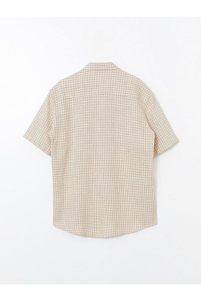 LC Waikiki Ανδρικό καρό κοντομάνικο πουκάμισο LCW Vision Regular Fit