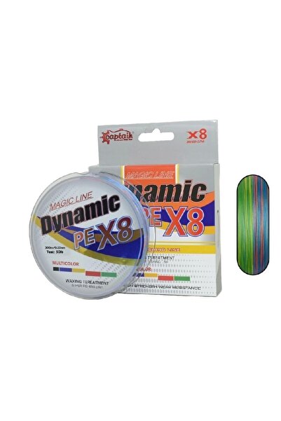 CAPTAIN Dynamic Pe 8X Örgü İpi Misina 0,22Mm 300Mt Multi Color