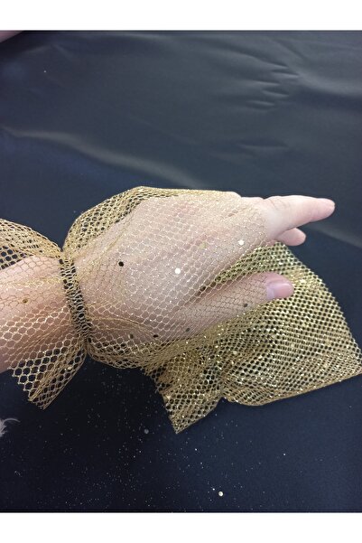 es moda shop ديبيكا سوار من التول الكريستالي اللامع باللون الذهبي