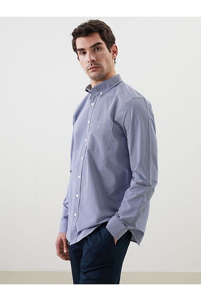 LC Waikiki Regular Fit Long Sleeve Plaid Poplin Men's Shirt