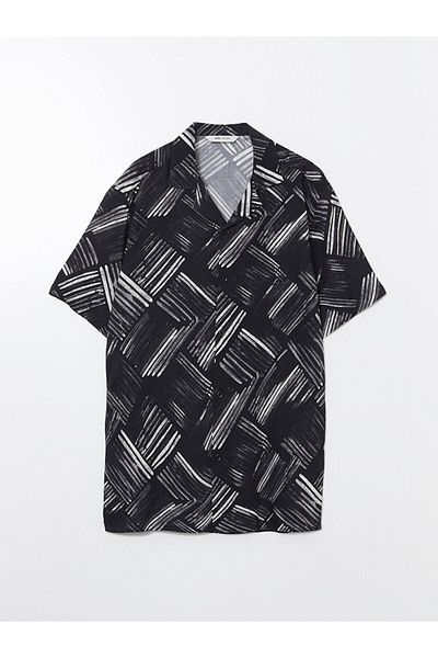 LC Waikiki LCW Vision Regular Fit Short Sleeve Patterned Viscose Men's Shirt