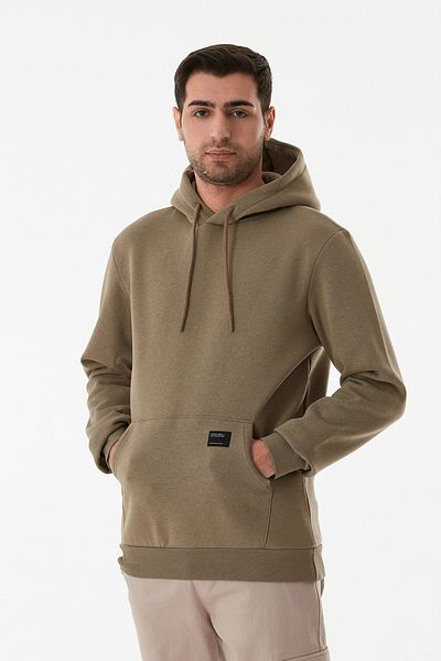 Fulla Moda Φούτερ με κουκούλα 3 κλωστών Basic Kangaroo Pocket