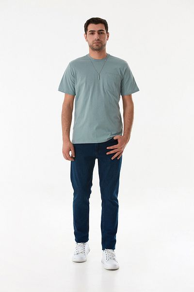 Fulla Moda Tricou cu decolteu rotund cu buzunar și detaliu de colier