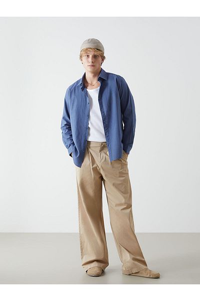LC Waikiki Ανδρικό πουκάμισο XSIDE Regular Fit με μακρυμάνικο λινό μείγμα