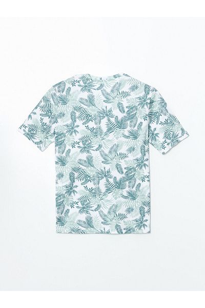 LC Waikiki Ανδρικό μπλουζάκι LCWAIKIKI Classic Crew με μοτίβο από βαμβακερό χτενισμένο βαμβάκι