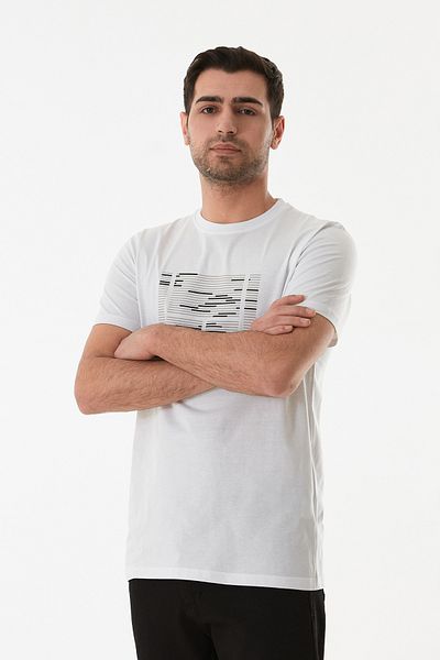 Fulla Moda Μπλουζάκι με ανάγλυφο εμπριμέ με λαιμόκοψη