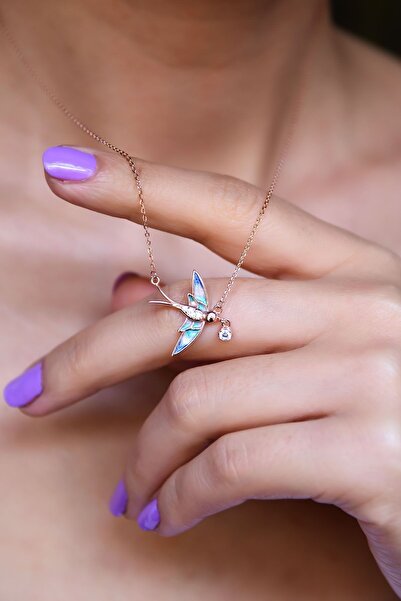 Papatya Silver 925 Ayar Gümüş Rose Kaplama Kırlangıç Tasarım Kolye