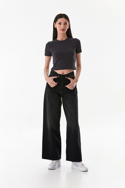 Fulla Moda Ψηλόμεσο φαρδύ τζιν