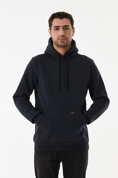 Fulla Moda Φούτερ με κουκούλα 3 κλωστών Basic Kangaroo Pocket