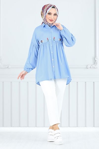 ModaMerve Nrackşdetay Tunic - 4060Asn936-M Baby Blue Report