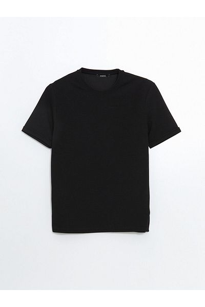 LC Waikiki Xside Black Crew Neck Short Sleeve Men's T-Shirt