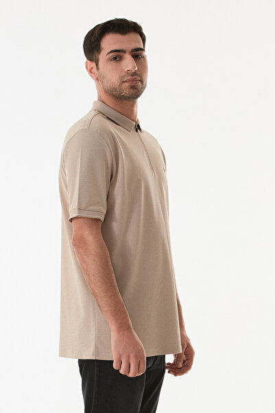 Fulla Moda Oxford Kumaş Yarım Fermuarlı Polo Yaka Tişört