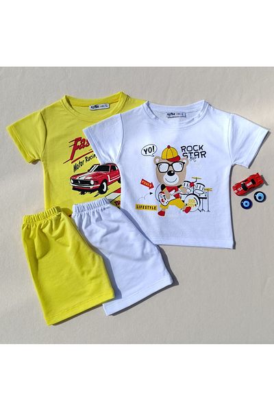 siyalife Set de 2 tricouri și pantaloni scurți pentru băieți