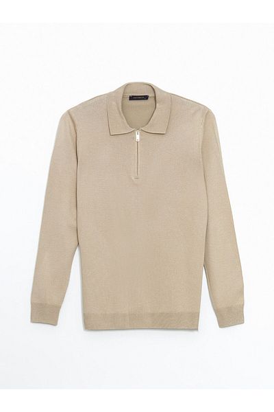 LC Waikiki Southblue Polo Neck Men's Knitwear Sweater